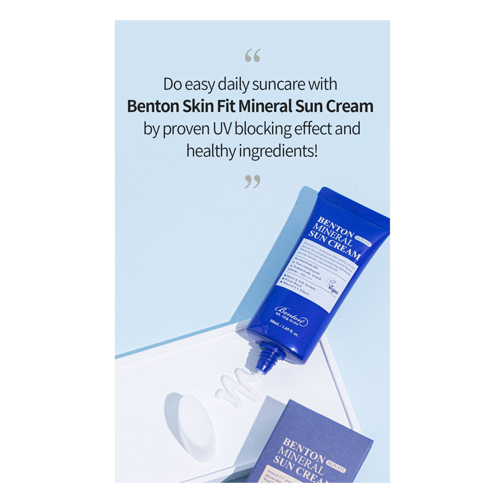 Benton Skin Fit Mineral Sun Cream SPF 50+ PA ++++ - Peaches&Creme Shop Korean Skincare Malta