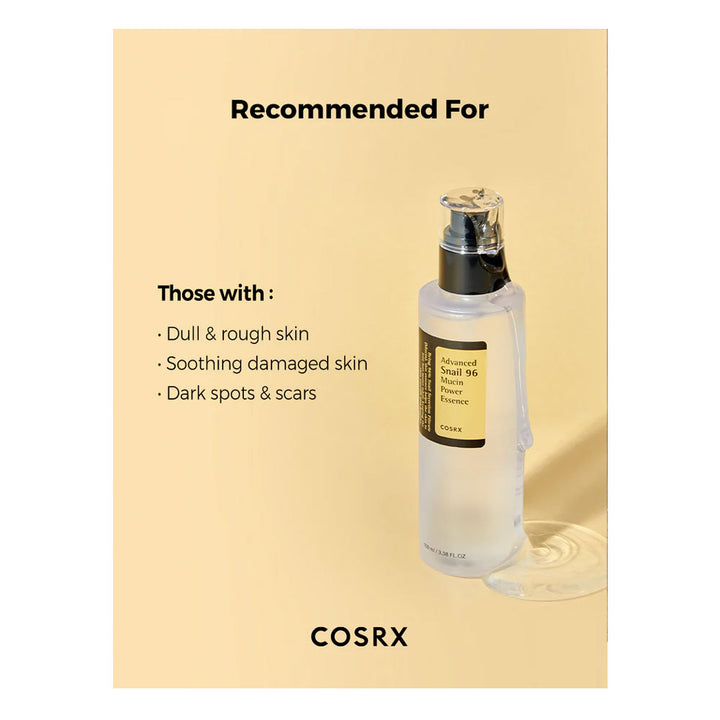 COSRX Advanced Snail 96 Mucin Power Essence - Peaches&Creme Shop Korean Skincare Malta