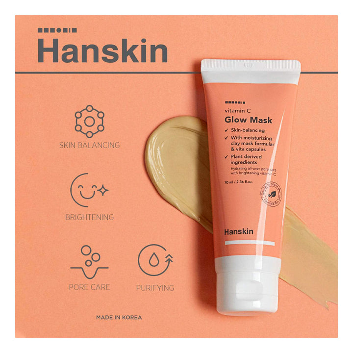 Hanskin Vitamin C Glow Mask - Peaches&Creme Shop Korean Skincare Malta