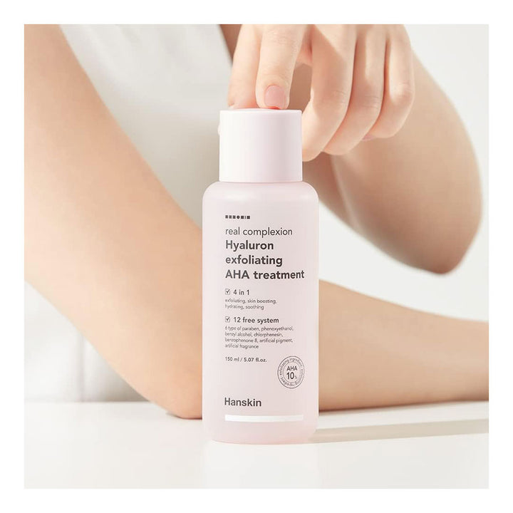 HANSKIN Real Complexion Hyaluron Exfoliating AHA Treatment - Peaches&Creme Shop Korean Skincare Malta
