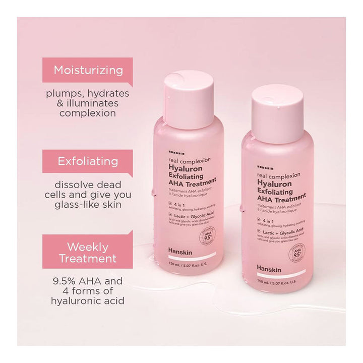 HANSKIN Real Complexion Hyaluron Exfoliating AHA Treatment - Peaches&Creme Shop Korean Skincare Malta