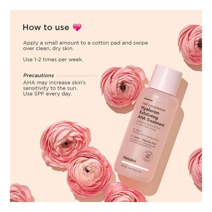 HANSKIN Real Complexion Hyaluron Exfoliating AHA Treatment - Peaches&Creme Shop Korean Skincare Malta