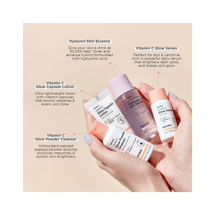 HANSKIN Glow Skin on the Go Kit - Peaches&Creme Shop Korean Skincare Malta