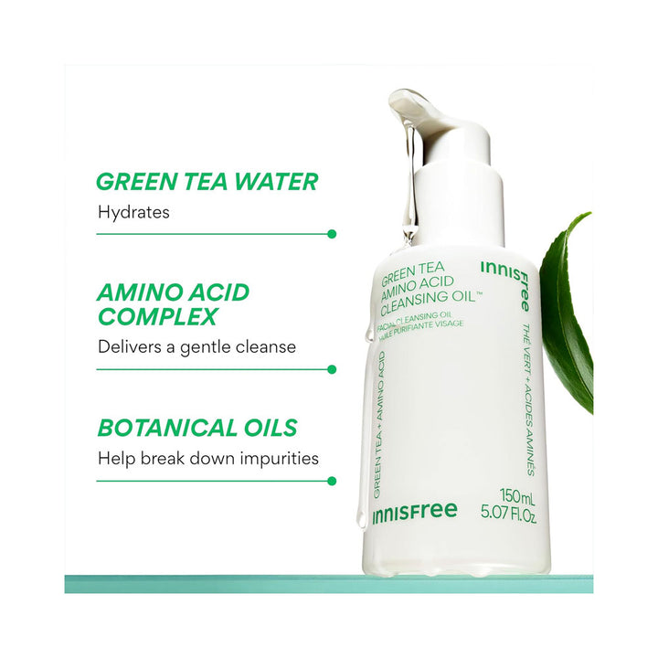 INNISFREE Green Tea Amino Hydrating Cleansing Oil - Peaches&Creme Shop Korean Skincare Malta