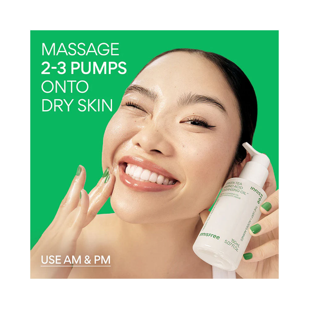 INNISFREE Green Tea Amino Hydrating Cleansing Oil - Peaches&Creme Shop Korean Skincare Malta