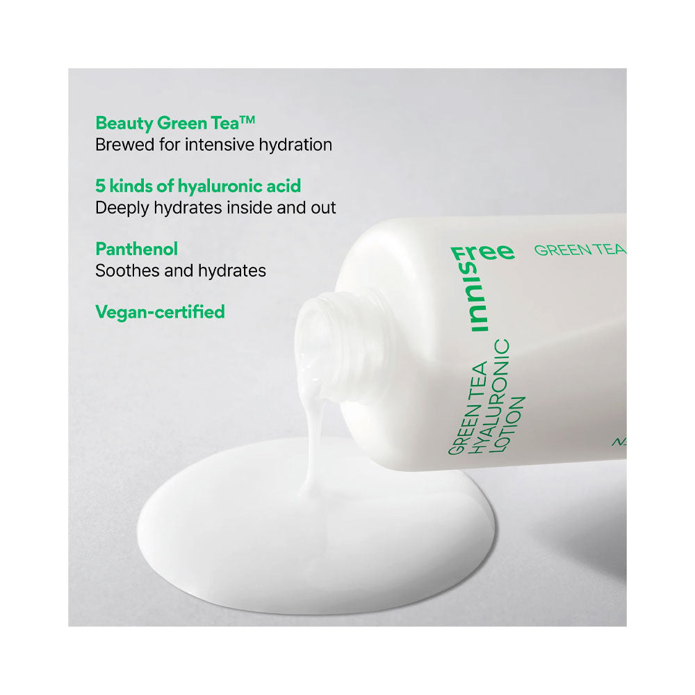 INNISFREE Green Tea Hyaluronic Lotion - Peaches&Creme Shop Korean Skincare Malta