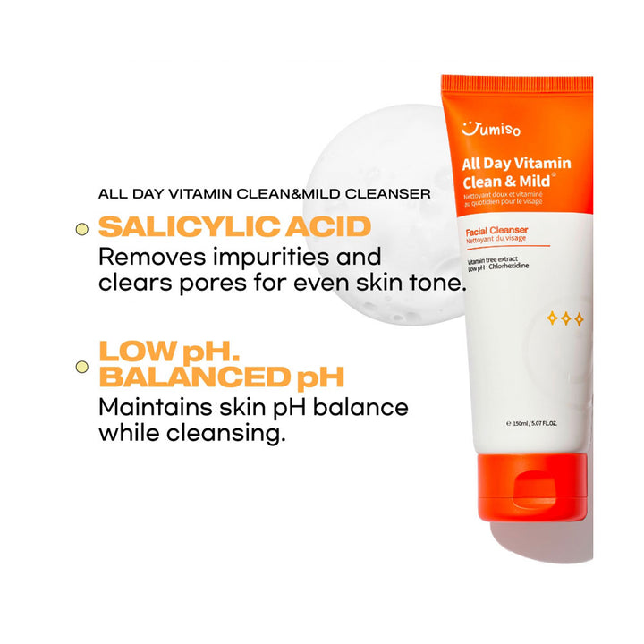 JUMISO All Day Vitamin Clean & Mild Facial Cleanser - Peaches&Creme Shop Korean Skincare Malta