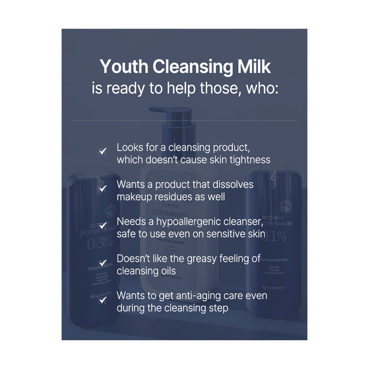 Mizon Youth Cleansing Milk - Peaches&Creme Shop Korean Skincare Malta