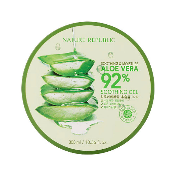 NATURE REPUBLIC Soothing & Moisture Aloe Vera 92% Soothing Gel - Peaches&Creme Shop Korean Skincare Malta