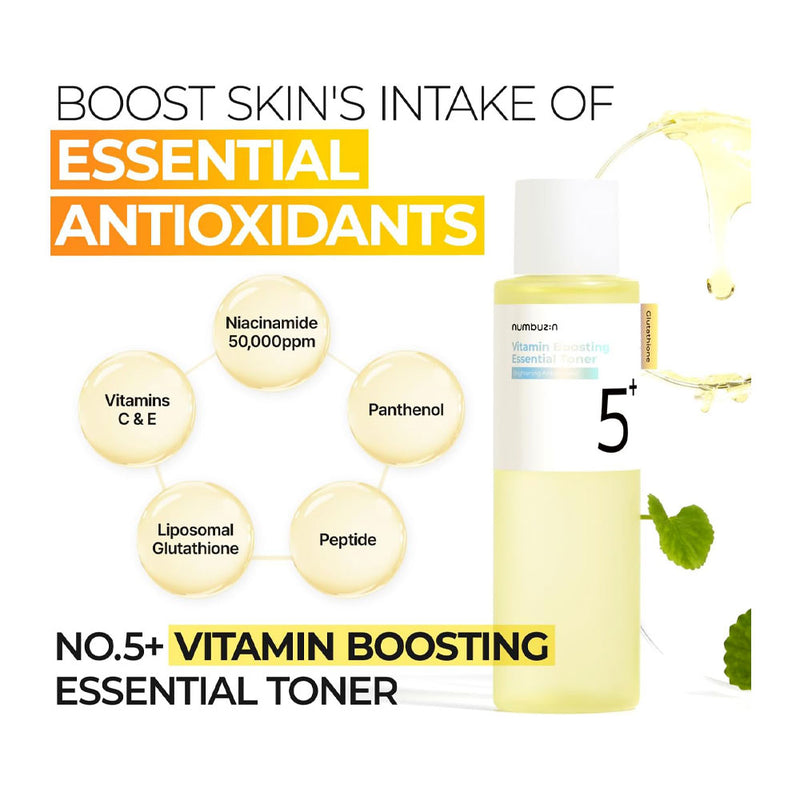 NUMBUZIN No. 5+ Vitamin Boosting Essential Toner - Peaches&Creme Shop Korean Skincare Malta