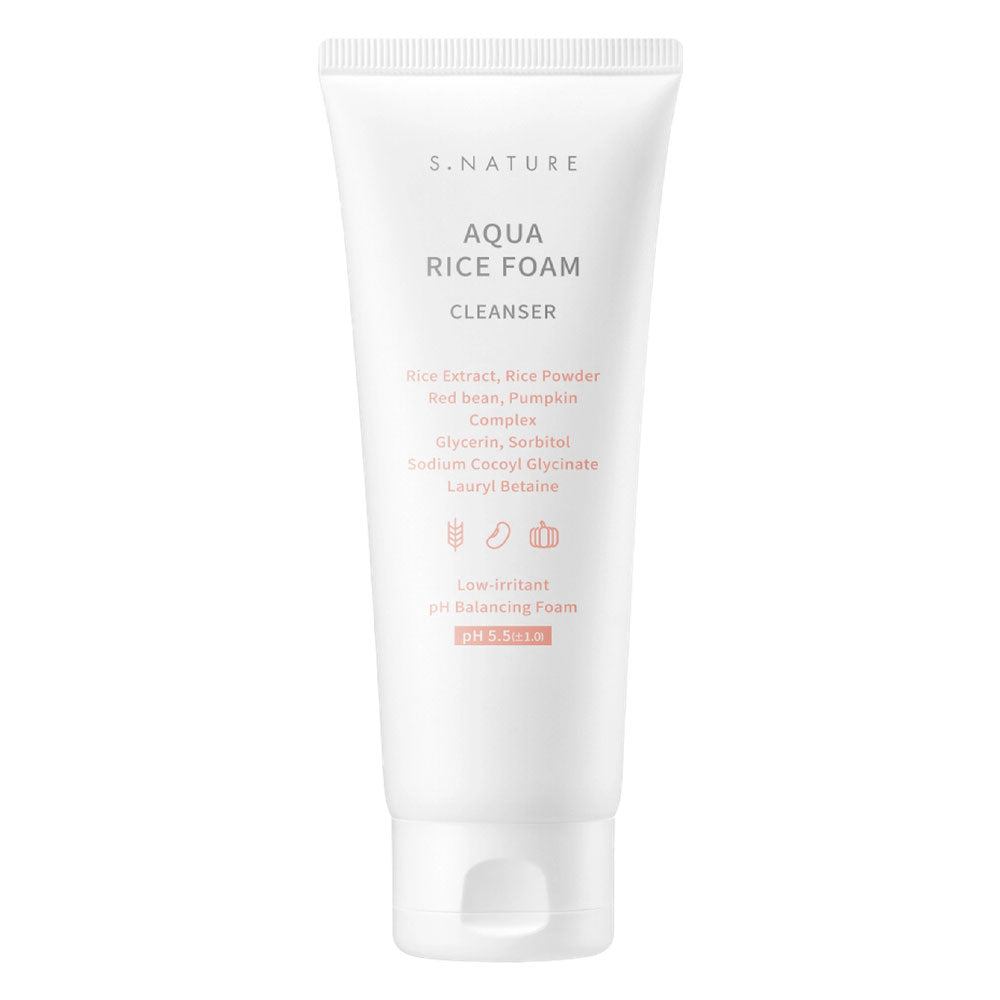 S.NATURE Aqua Rice Mild Acidic Foam Cleanser - Peaches&Creme Shop Korean Skincare Malta