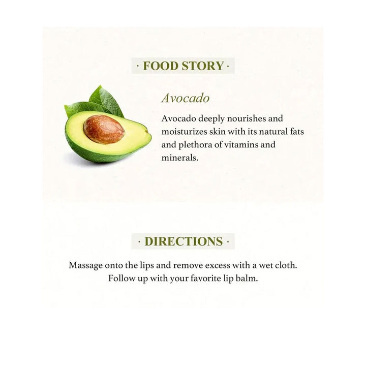 SKINFOOD Avocado & Sugar Lip Scrub - Peaches&Creme Shop Korean Skincare Malta