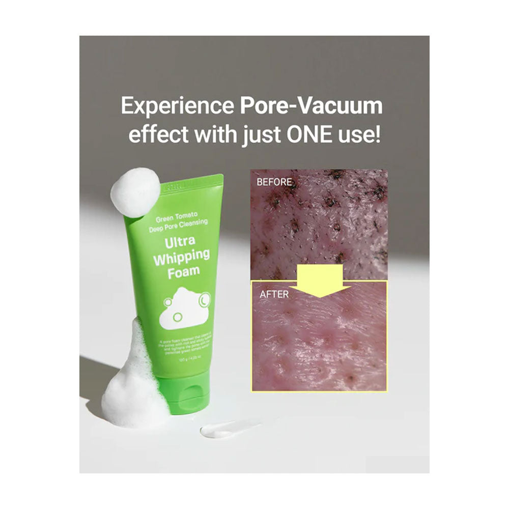 SUNGBOON EDITOR Green Tomato Deep Pore Cleansing Ultra Whipping Foam - Peaches&Creme Shop Korean Skincare Malta