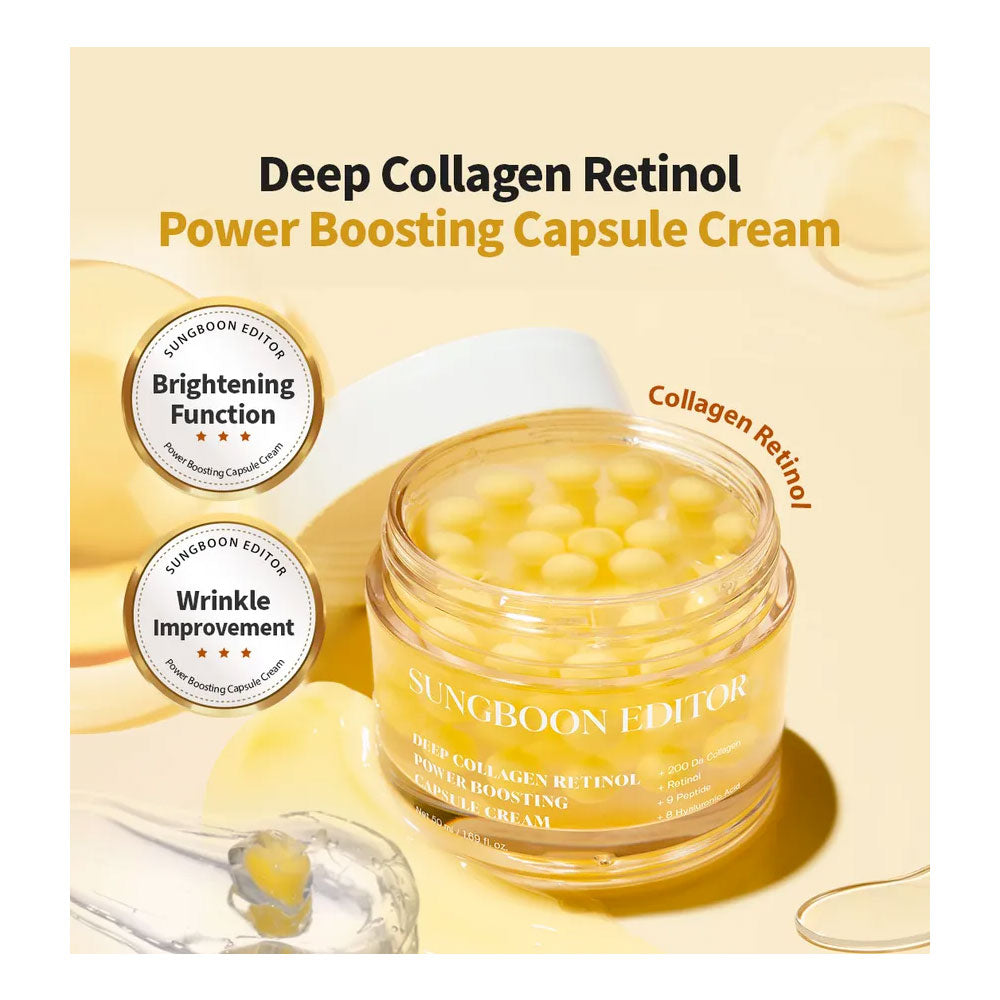 SUNGBOON EDITOR Deep Collagen Retinol Power Boosting Capsule Cream - Peaches&Creme Shop Korean Skincare Malta