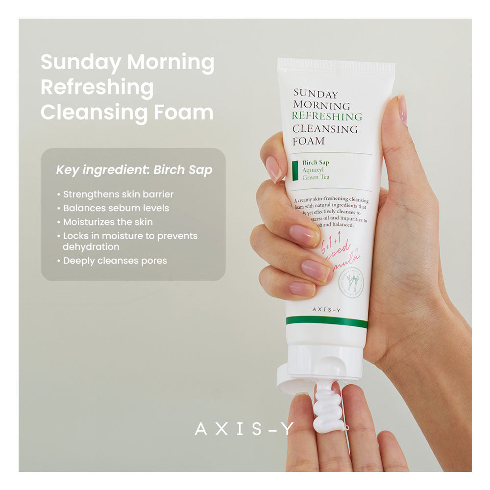 AXIS-Y Sunday Morning Refreshing Cleansing Foam - Peaches&Creme Shop Korean Skincare Malta