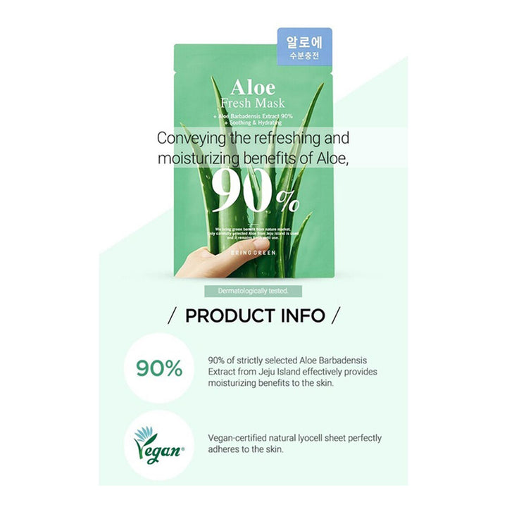 BRING GREEN Aloe 90% Fresh Mask- Peaches&Creme Shop Korean Skincare Malta