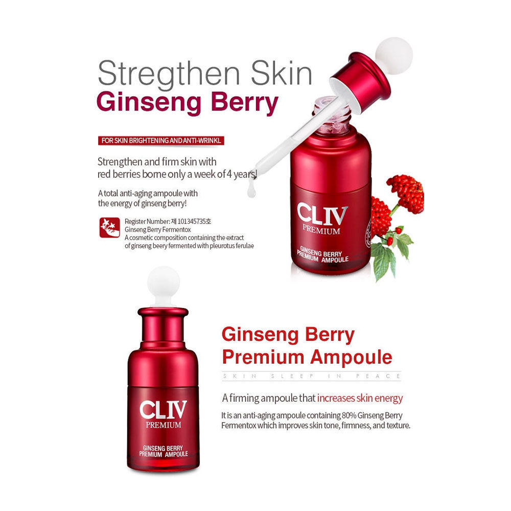 CLIV Ginseng Berry Premium Ampoule - Peaches&Creme Shop Korean Skincare Malta