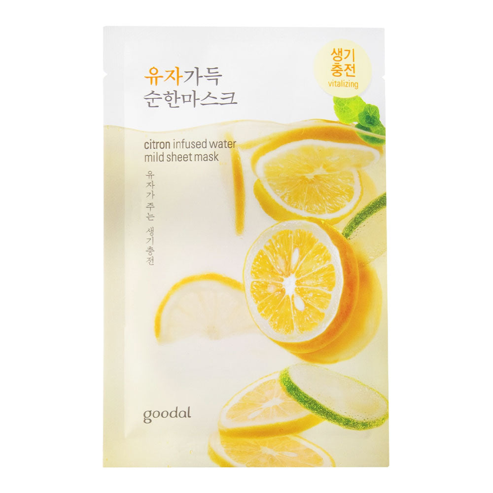 GOODAL Citron Infused Water Mild Sheet Mask - Peaches&Creme Shop Korean Skincare Malta