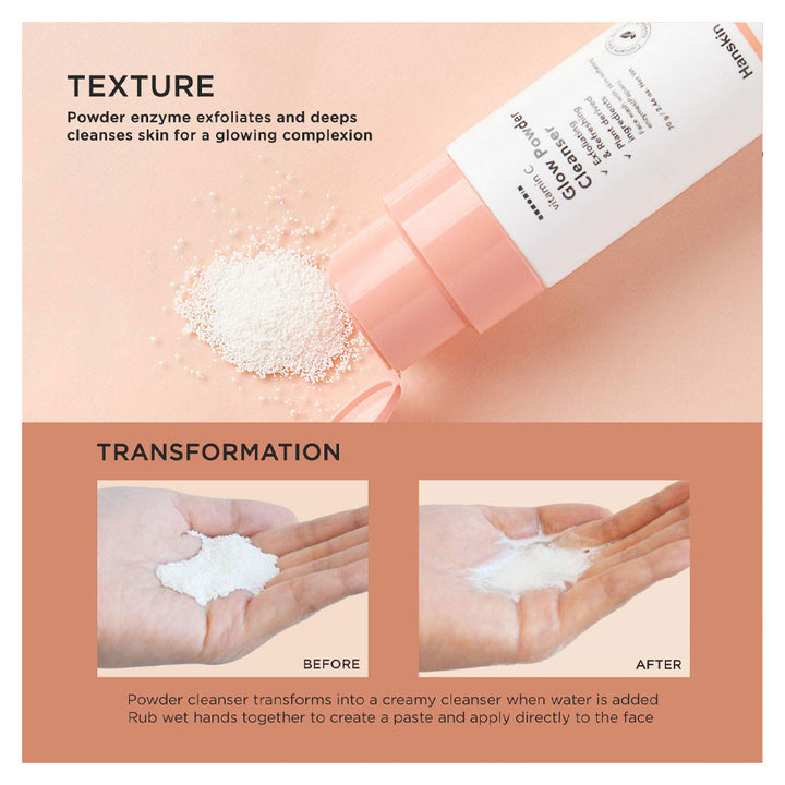 Hanskin Vitamin C Glow Powder Cleanser - Peaches&Creme Shop Korean Skincare Malta