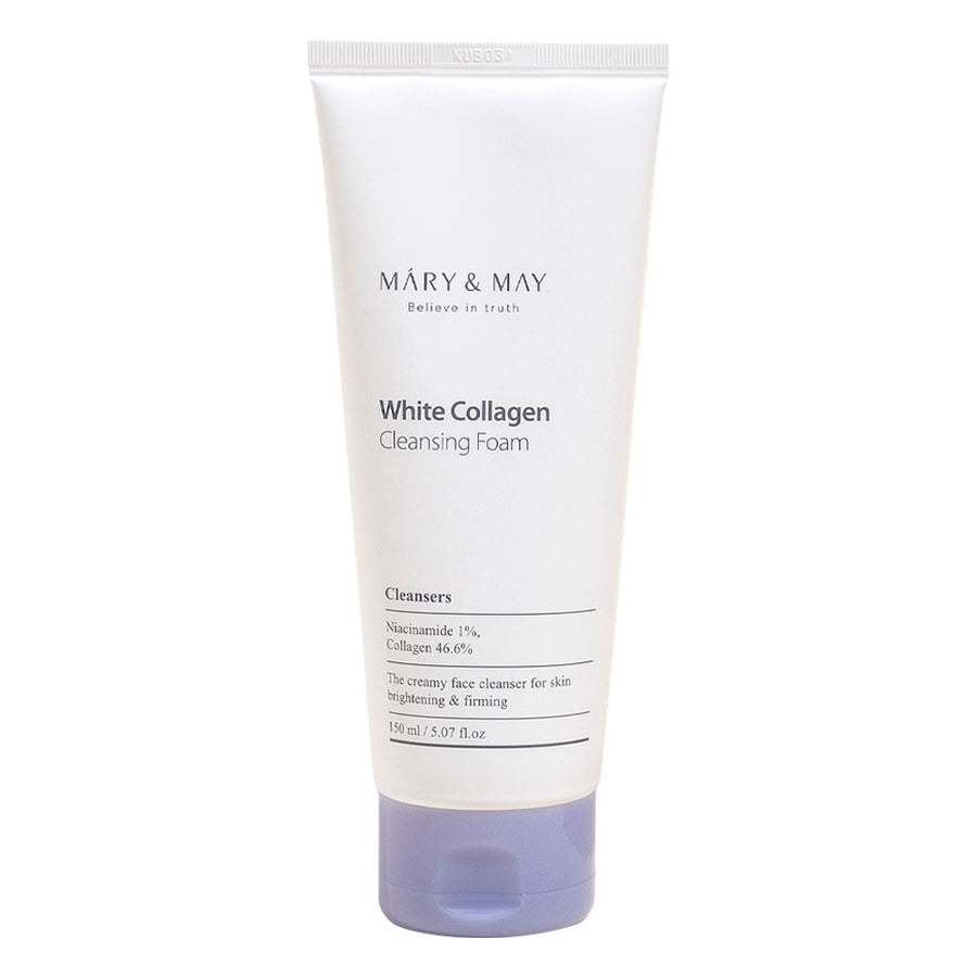 MARY & MAY White Collagen Cleansing Foam - Peaches&Creme Shop Korean Skincare Malta