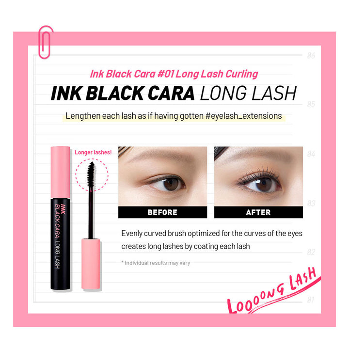 PERIPERA Ink Black Cara [Long Lash Curling] - Peaches&Creme Shop Korean Skincare Malta