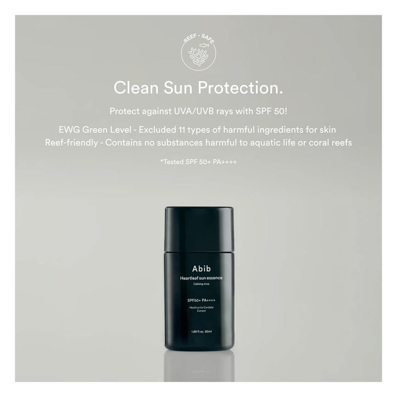 ABIB Heartleaf Sun Essence Calming Drop SPF50+ PA++++ - Peaches&Creme Shop Korean Skincare Malta
