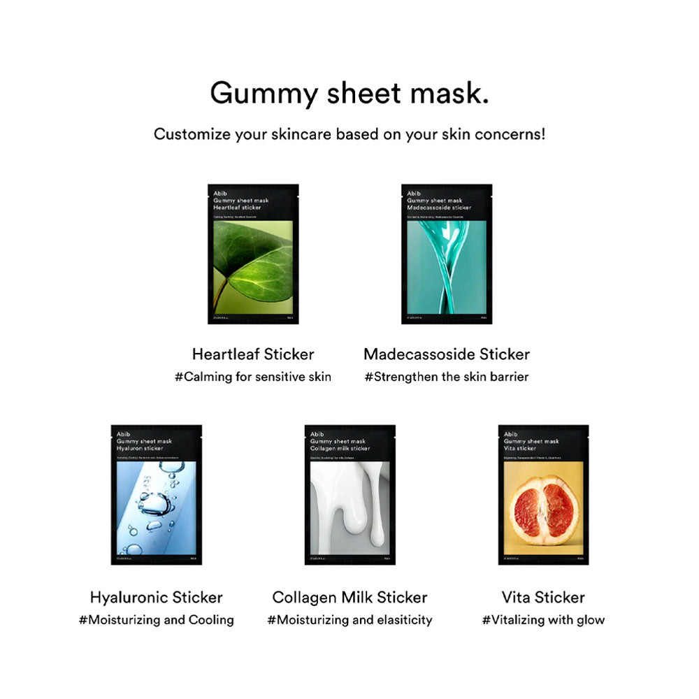 ABIB Gummy Sheet Mask Hyaluron Sticker - Peaches&Creme Shop Korean Skincare Malta