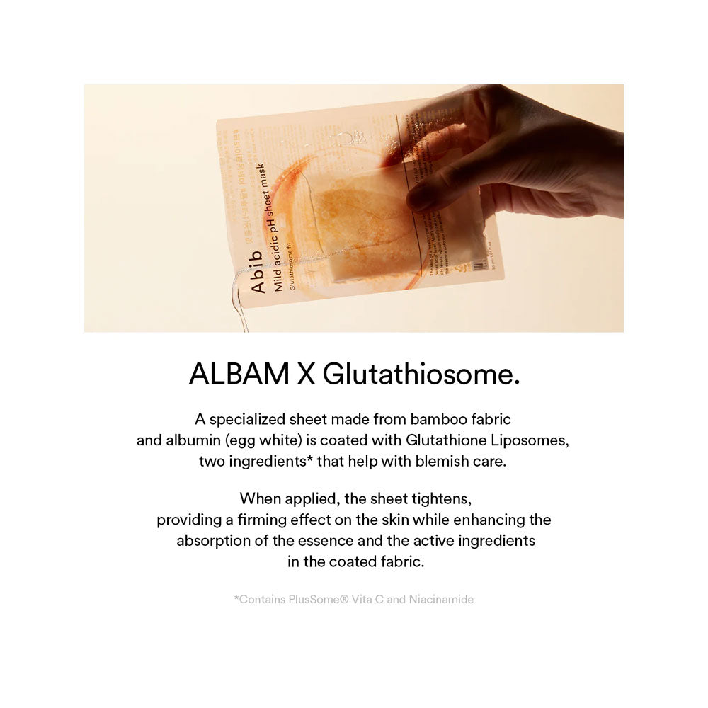 ABIB Mild Acidic pH Sheet Mask Glutathiosome Fit - Peaches&Creme Shop Korean Skincare Malta