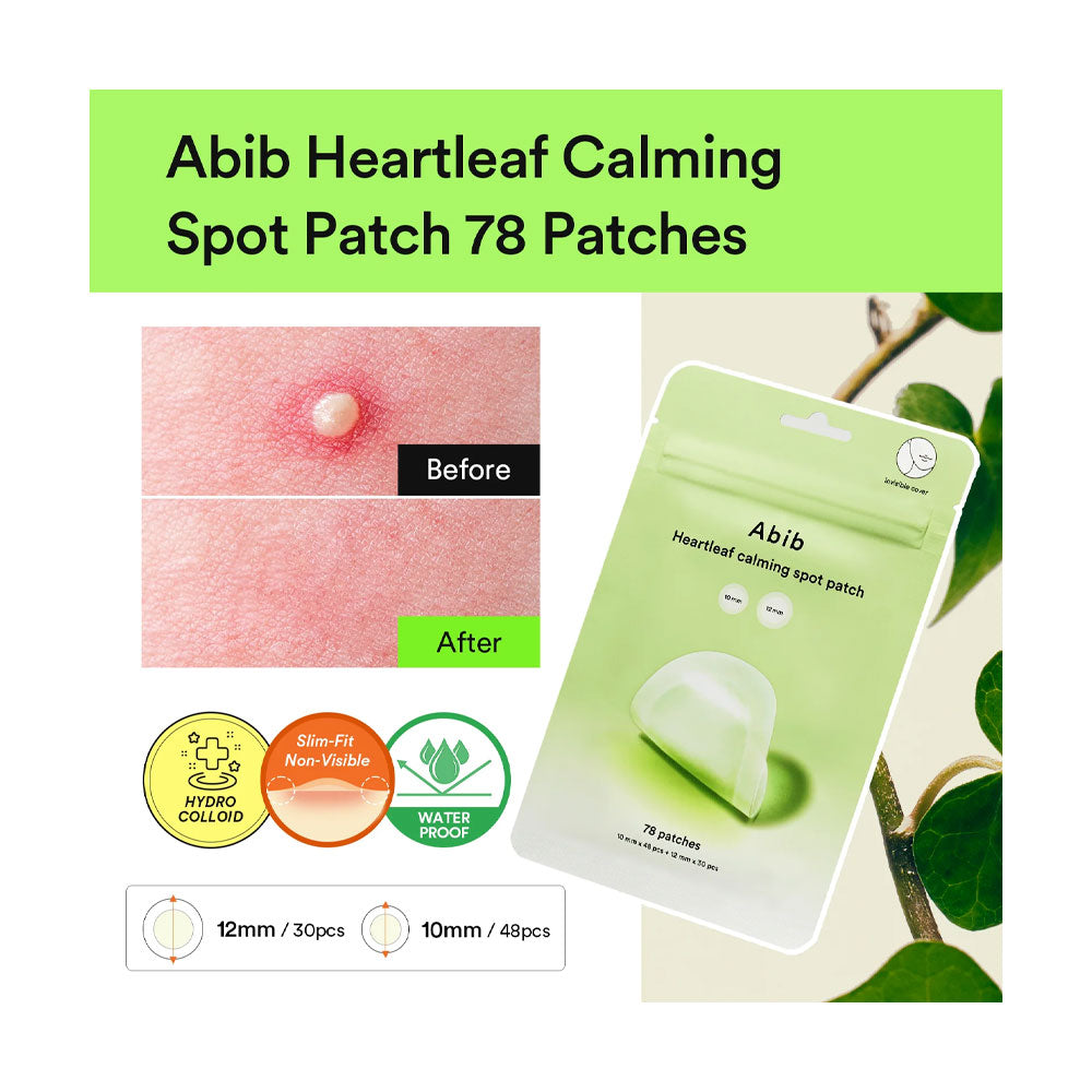 ABIB Heartleaf Calming Spot Patch - Peaches&Creme Shop Korean Skincare Malta