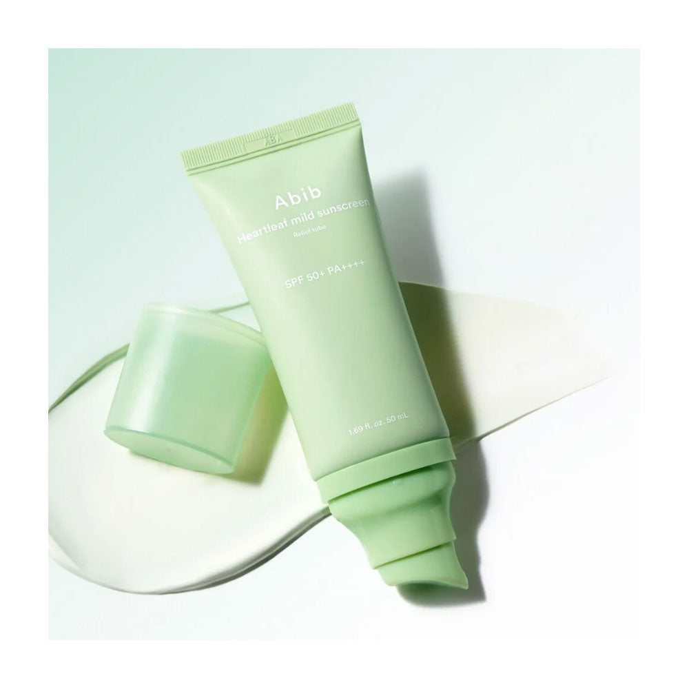 ABIB Heartleaf Mild Sunscreen Relief Tube - Peaches&Creme Shop Korean Skincare Malta