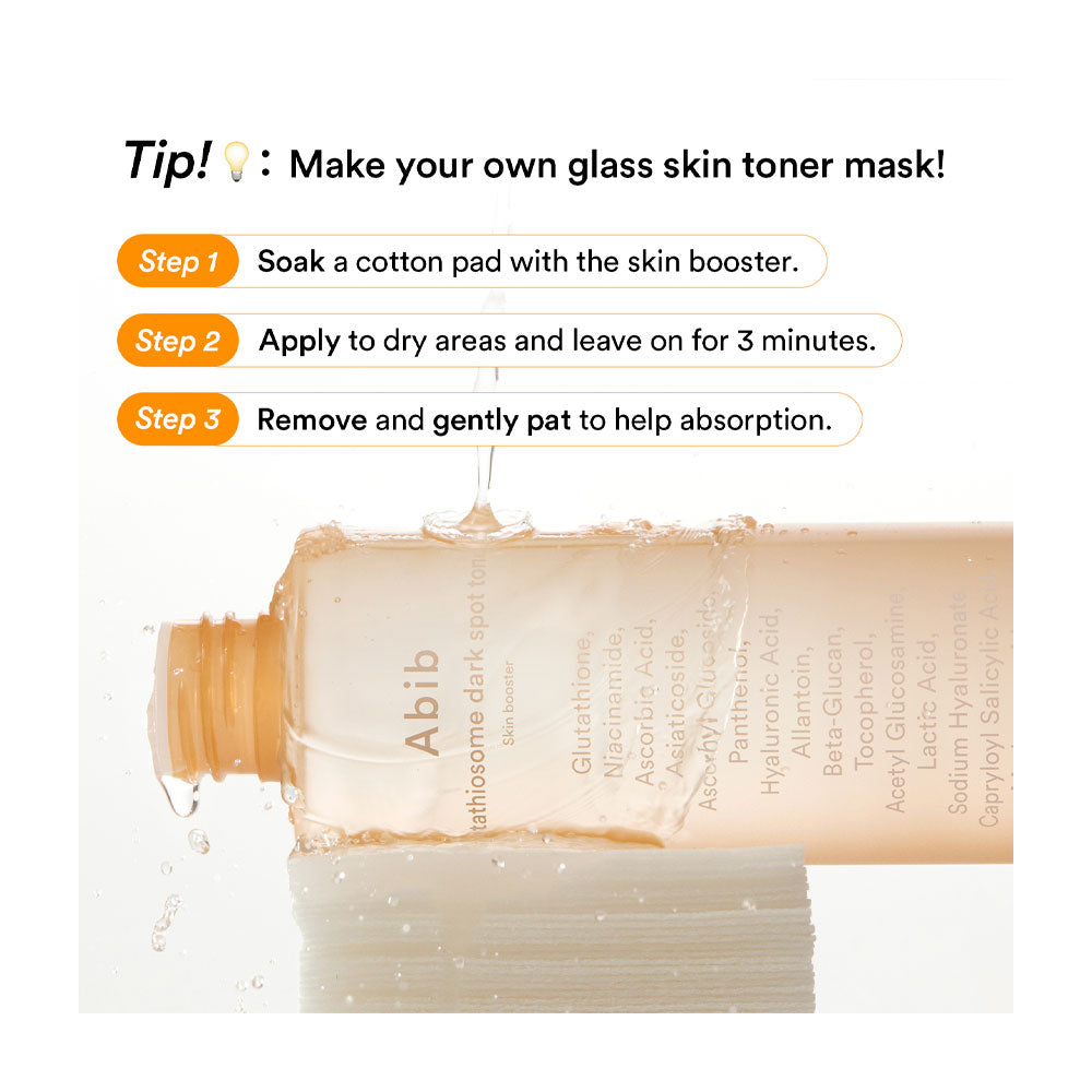 ABIB Glutathiosome Dark Spot Toner Skin Booster -Korean Skincare Malta Peaches&Crme K-Beauty and Skincare ABIB Glutathiosome Dark Spot Toner Skin Booster -Korean Skincare Malta Peaches&Crme K-Beauty and Skincare