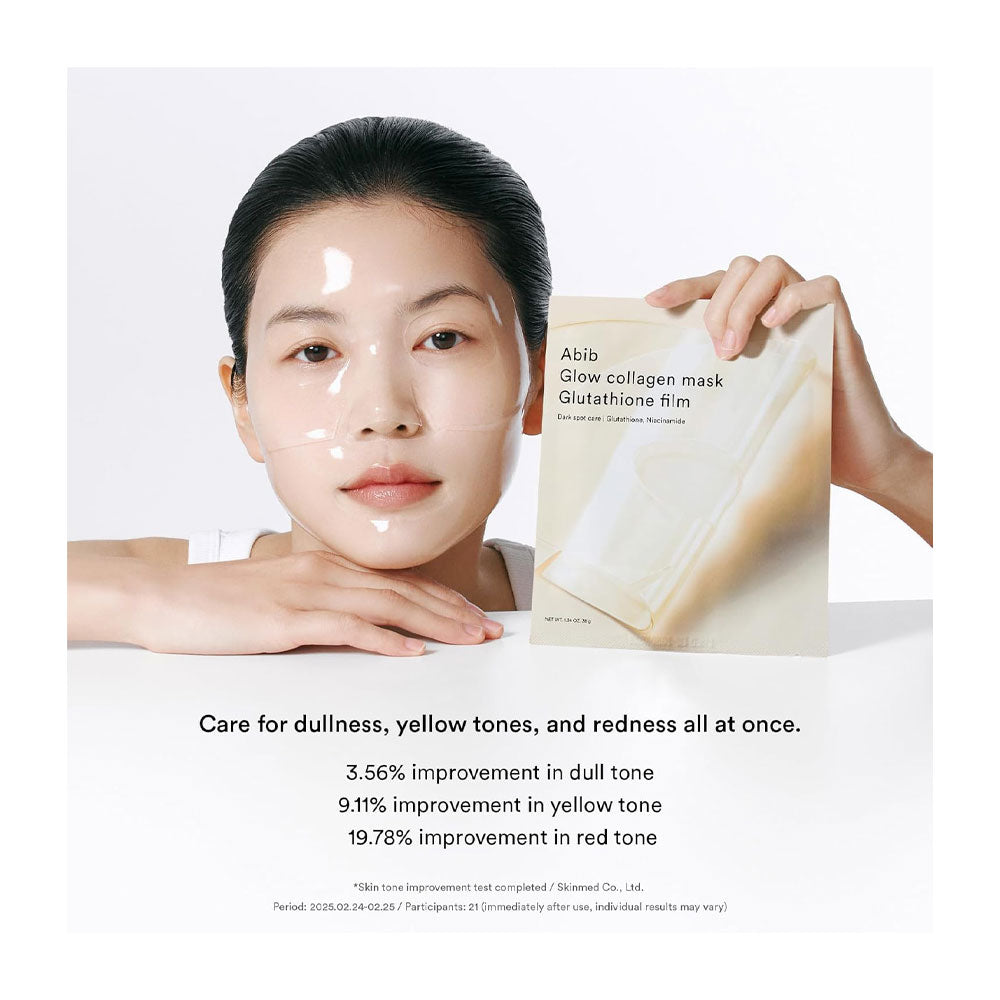ABIB Glow Collagen Mask Glutathione Film - Peaches&Creme Shop Korean Skincare Malta