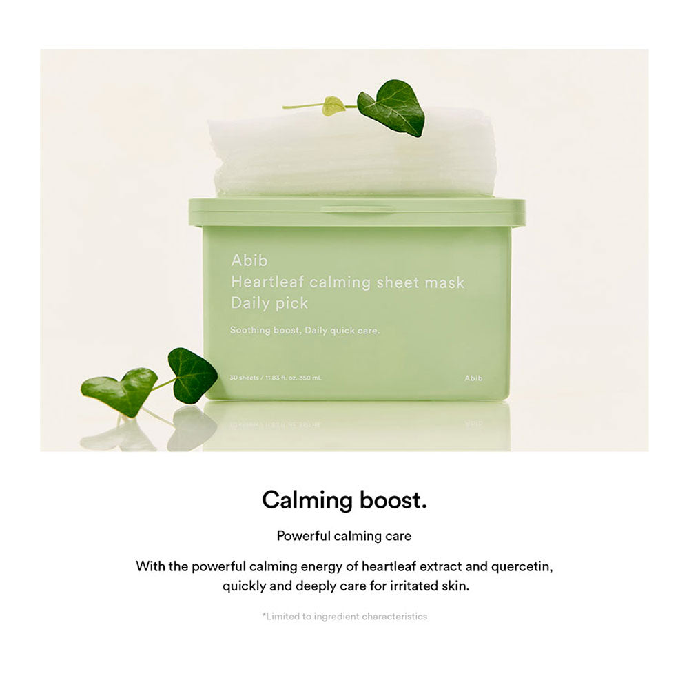 ABIB Heartleaf Calming Sheet Mask Daily Pick - Peaches&Creme Shop Korean Skincare Malta