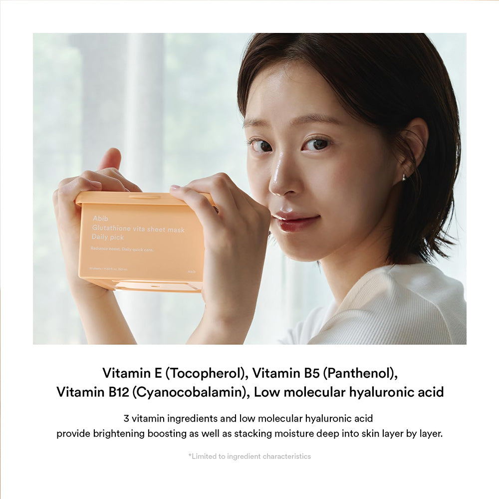 ABIB Glutathione Vita Sheet Mask Daily Pick - Peaches&Creme Shop Korean Skincare Malta