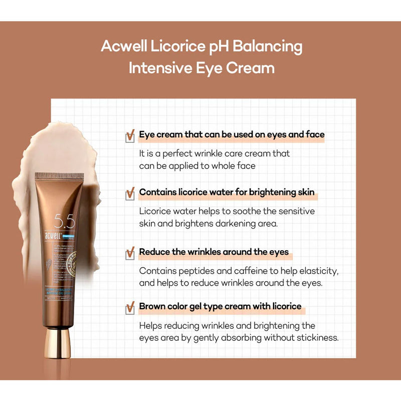 ACWELL Licorice ph Balancing Intensive Eye Cream - Peaches&Creme Shop Korean Skincare Malta