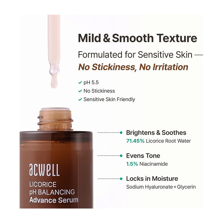 ACWELL Licorice pH Balancing Advance Serum - Peaches&amp;Creme K-Beauty &amp; Skincare Malta