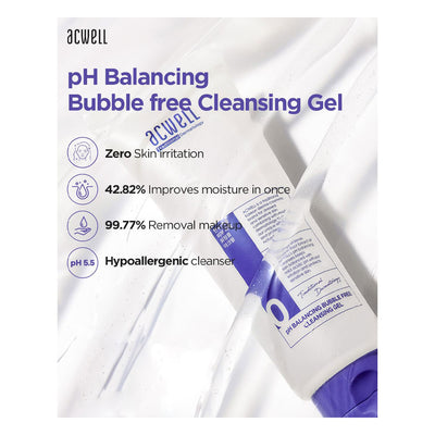 ACWELL pH Balancing Bubble Free Cleansing Gel - Peaches&Creme Shop Korean Skincare Malta
