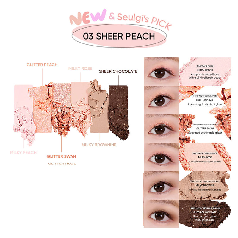 AMUSE Eye Vegan Sheer Palette - Peaches&Creme Shop Korean Skincare Malta