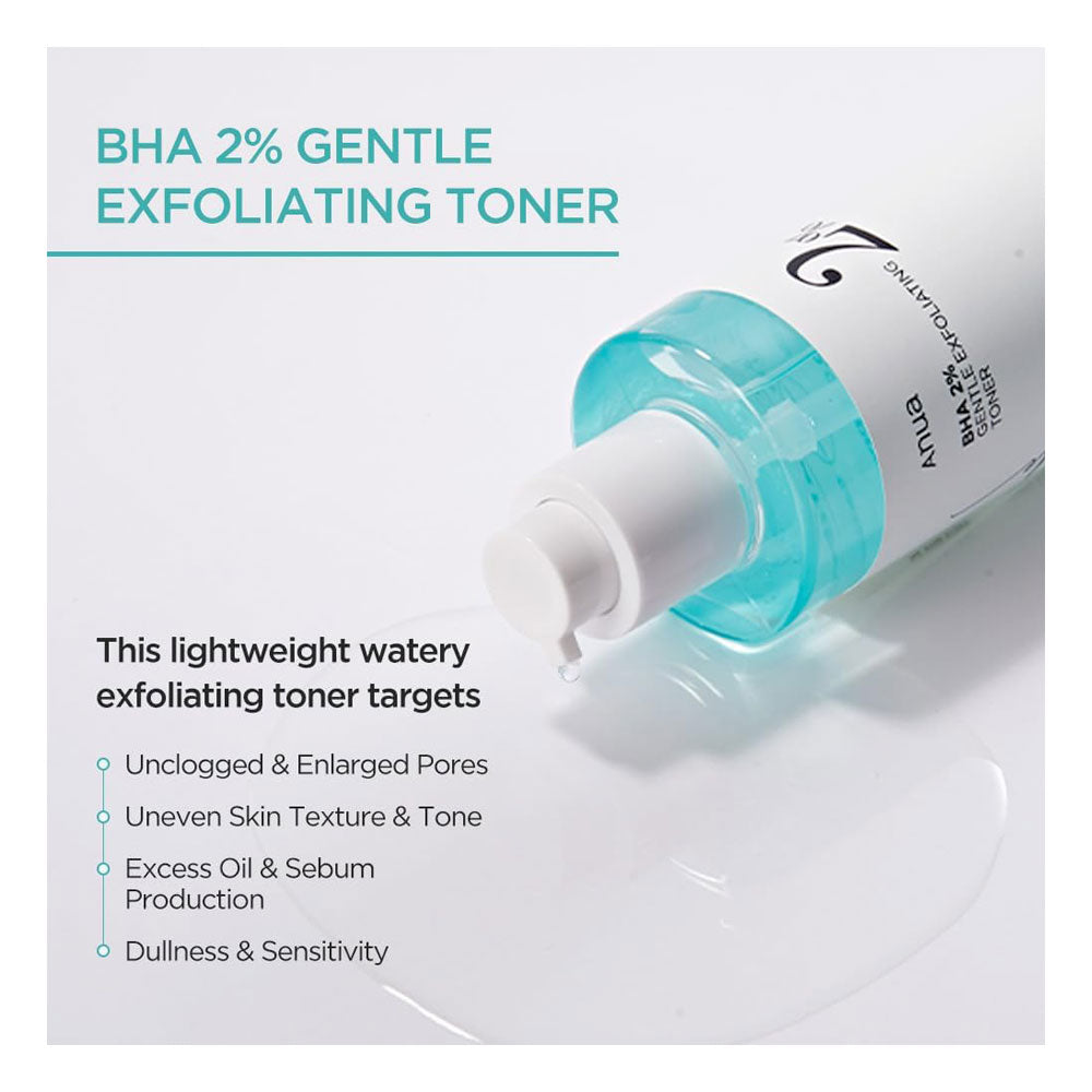 ANUA BHA 2% Gentle Exfoliating Toner - Peaches&Creme Shop Korean Skincare Malta