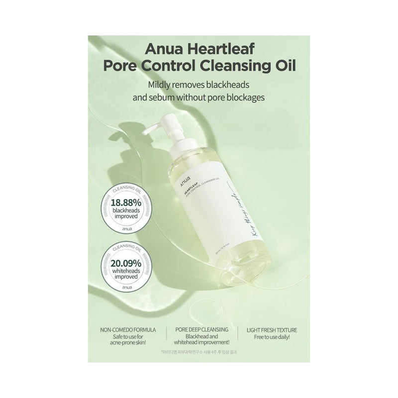 ANUA Heartleaf Pore Control Cleansing Oil - Peaches&Creme Shop Korean Skincare Malta