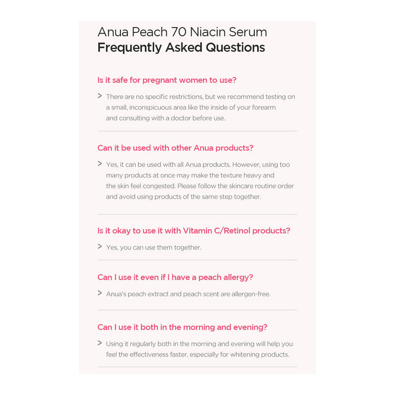 ANUA Peach 70% Niacinamide Serum - Peaches&Creme Shop Korean Skincare Malta