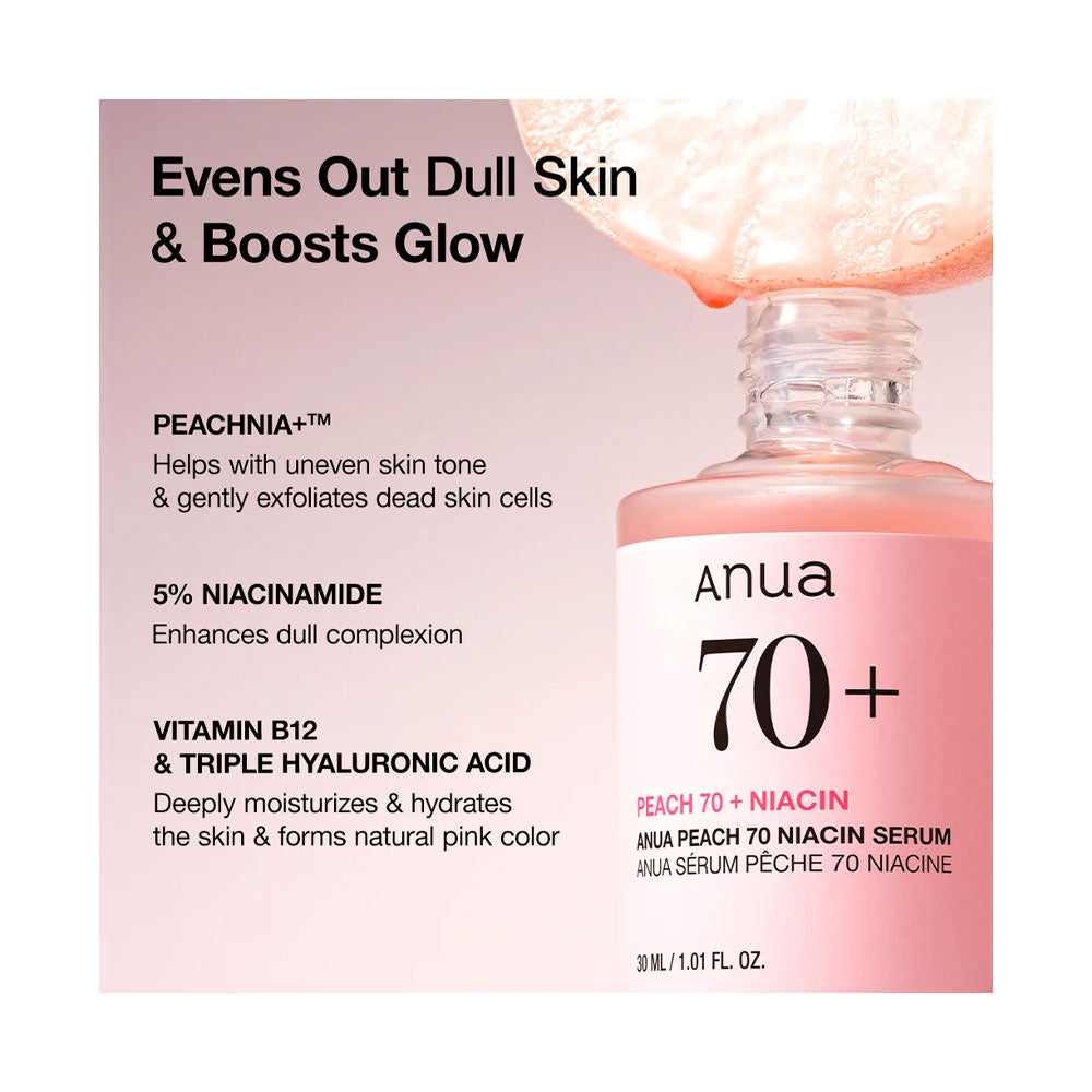 ANUA Peach 70% Niacinamide Serum - Peaches&Creme Shop Korean Skincare Malta