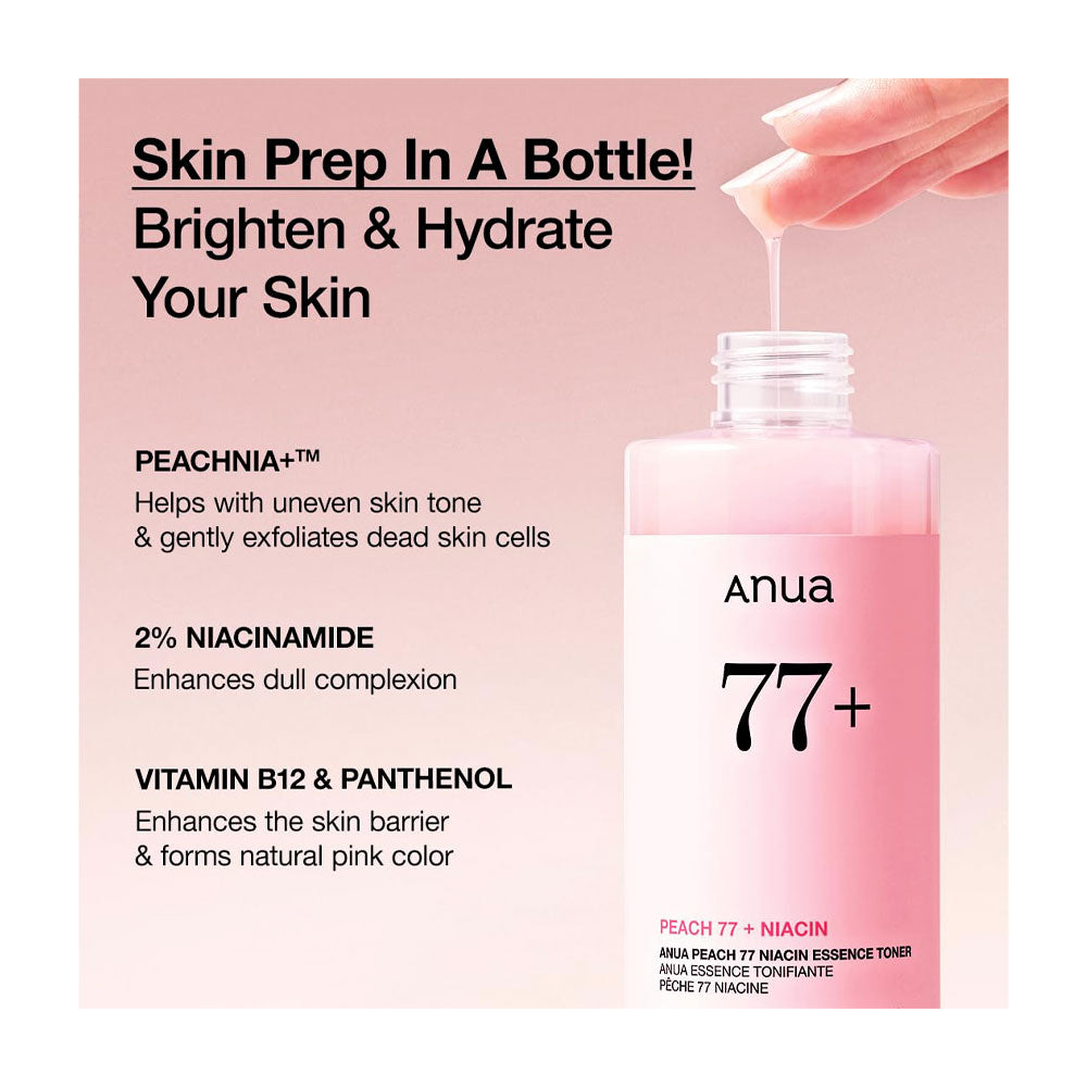 ANUA Peach 77 Niacin Essence Toner - Peaches&Creme Shop Korean Skincare Malta