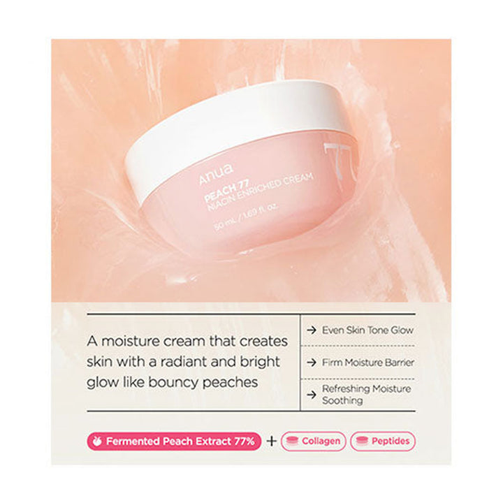 ANUA Peach 77% Niacin Enriched Cream - Peaches&Creme Shop Korean Skincare Malta