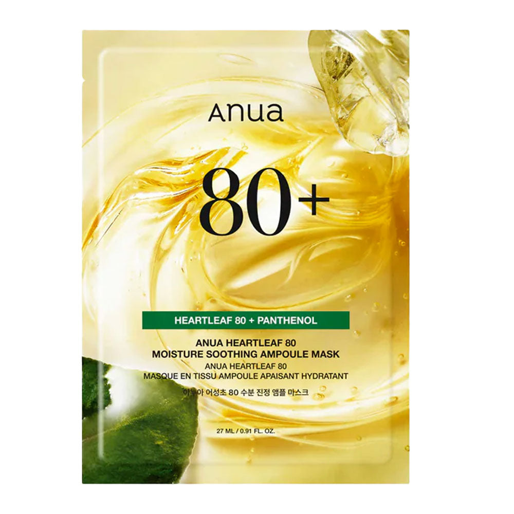 ANUA Heartleaf 80 Moisture Soothing Ampoule Mask - Peaches&Creme Shop Korean Skincare Malta