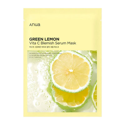 ANUA Green Lemon Vita C Blemish Serum Mask - Peaches&Creme Shop Korean Skincare Malta