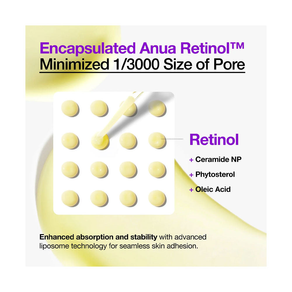 ANUA Nano Retinol 0.3% + Niacin Renewing Serum - Peaches&Creme Shop Korean Skincare Malta