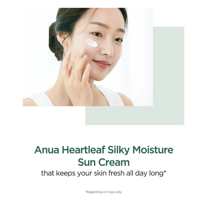 ANUA Heartleaf Silky Moisture Sun Cream - Peaches&Creme Shop Korean Skincare Malta