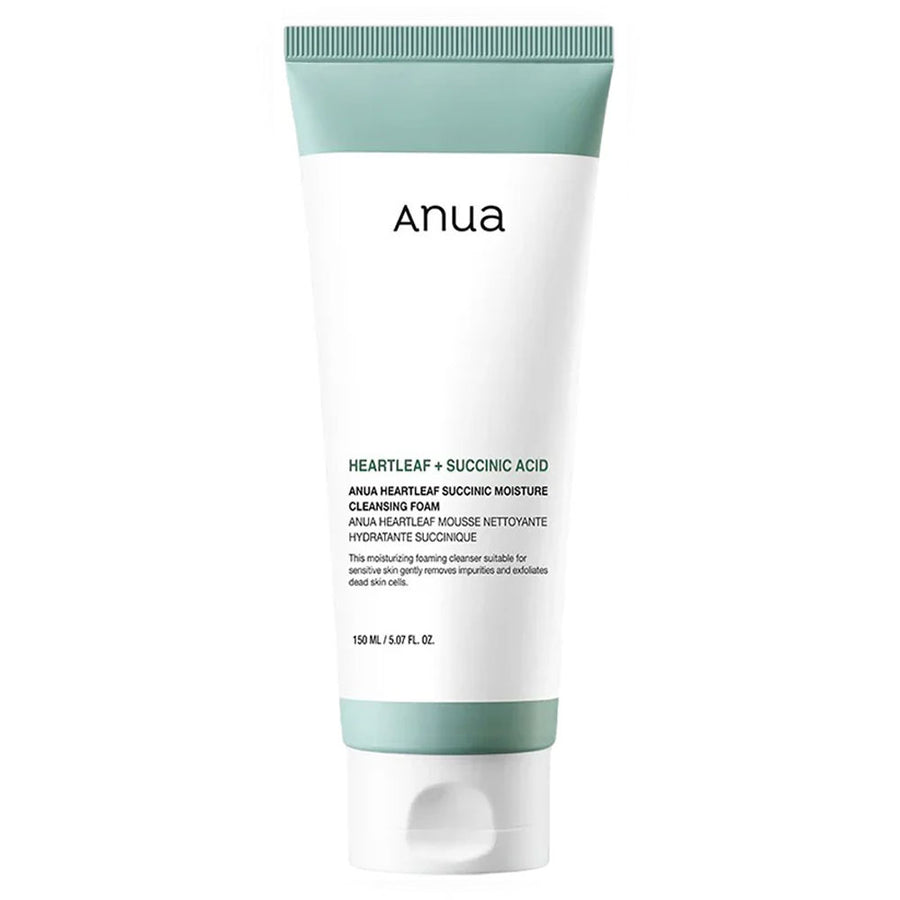ANUA Heartleaf Succinic Moisture Cleansing Foam - Peaches&Creme Shop Korean Skincare Malta