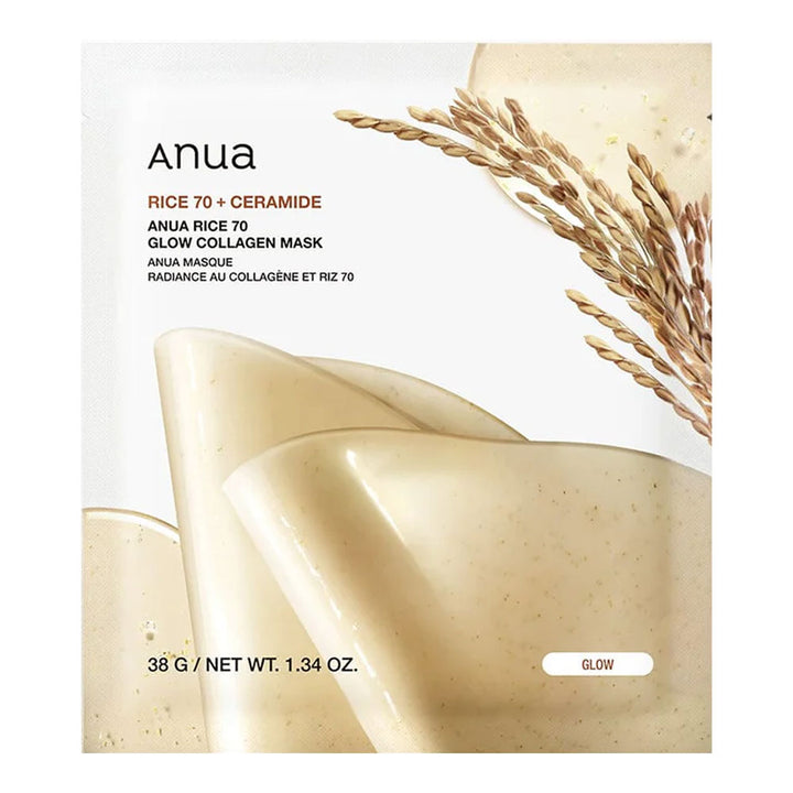 ANUA Rice 70 Glow Collagen Mask - Peaches&Creme Shop Korean Skincare Malta